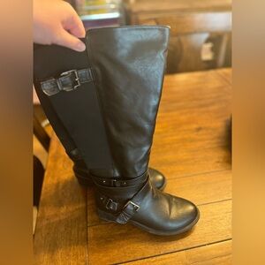 Black knee high boots